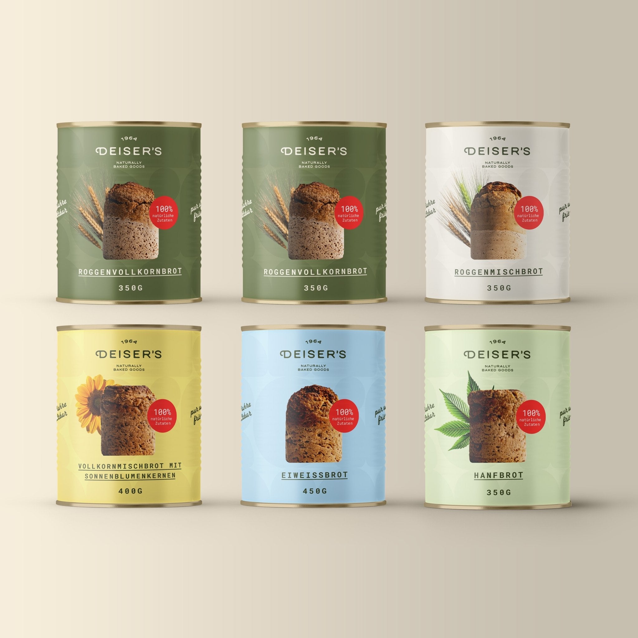 Deiser's Original - Tastebox "Brot" (6 Dosen) () von Bäckerei Deiser – haltbares Dosenbrot
