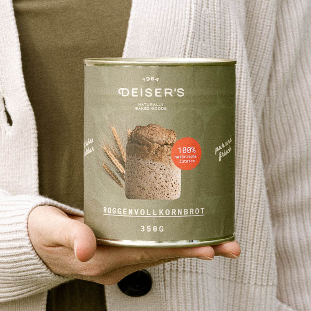 Roggenvollkornbrot, 350g (6 Stück) von Bäckerei Deiser – haltbares Dosenbrot