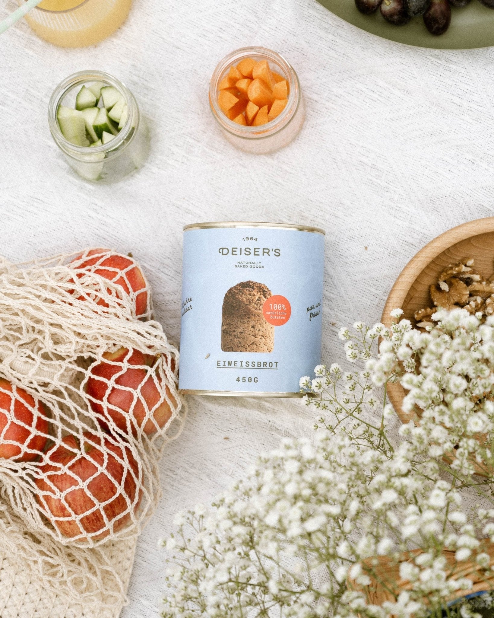 Eiweißbrot, 450g (6 Stück) von Bäckerei Deiser – haltbares Dosenbrot