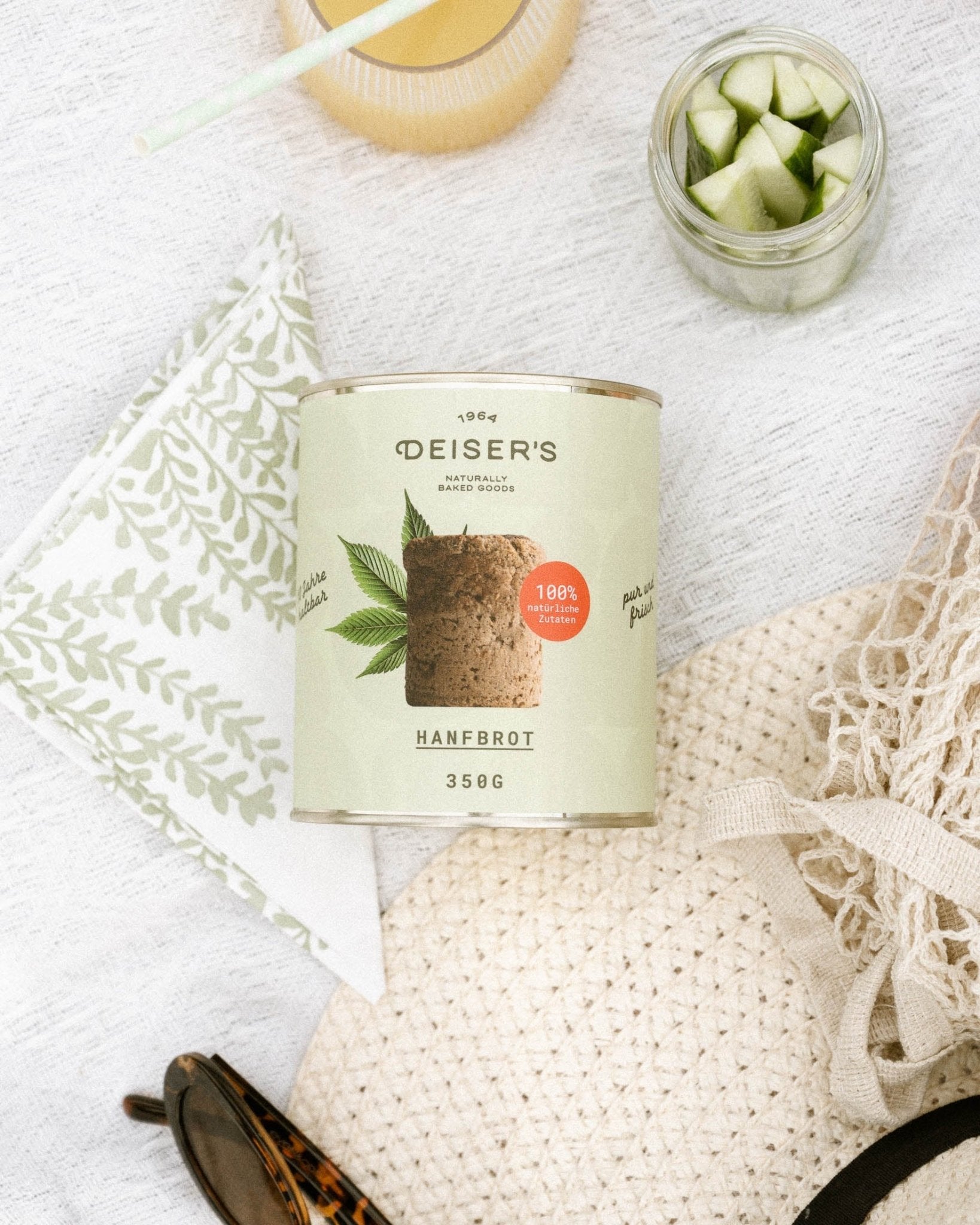 Hanfbrot mit Hanfsamen, 350g (6 Stück) von Bäckerei Deiser – haltbares Dosenbrot