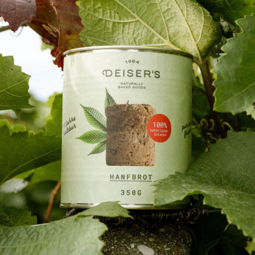 Hanfbrot mit Hanfsamen, 350g (6 Stück) von Bäckerei Deiser – haltbares Dosenbrot