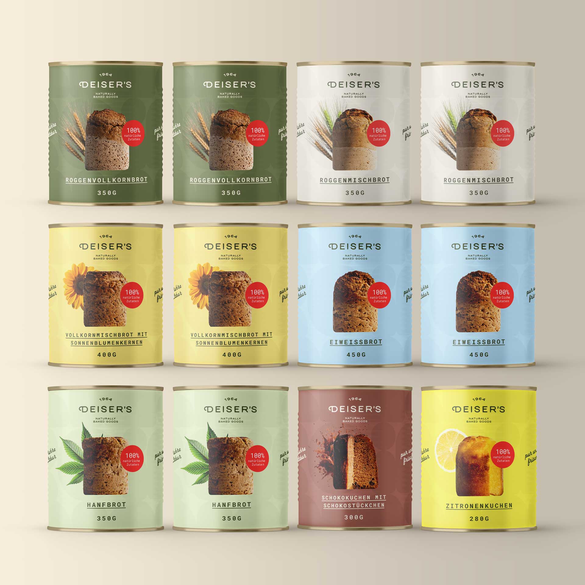 Klassikbox Mix – Brot & Kuchen (12er Kombipaket) () von Bäckerei Deiser – haltbares Dosenbrot