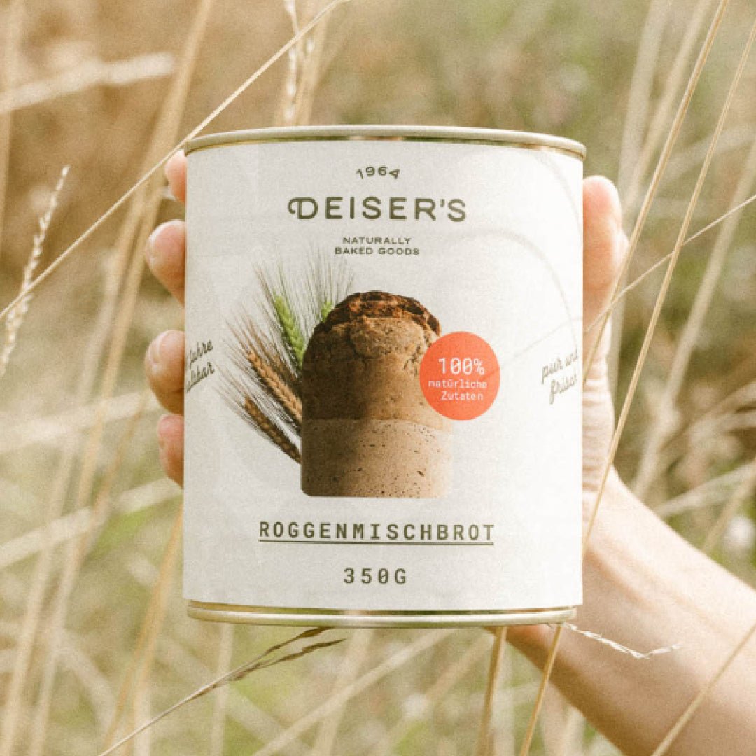 Roggenmischbrot, 350g (6 Stück) von Bäckerei Deiser – haltbares Dosenbrot
