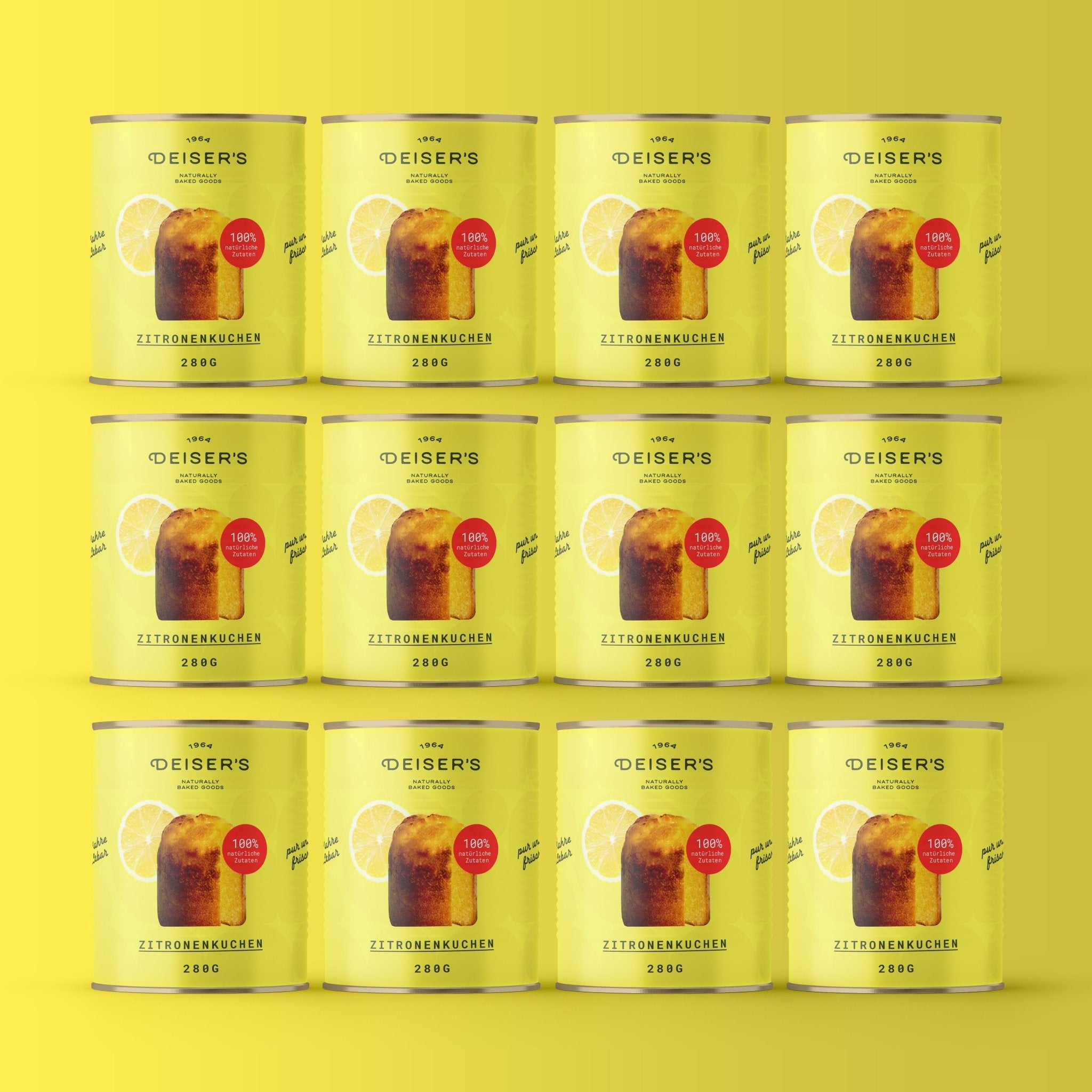 Zitronenkuchen. 280g (12 Stück) von Bäckerei Deiser – haltbares Dosenbrot